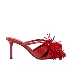 Zara Red Fringe Heels